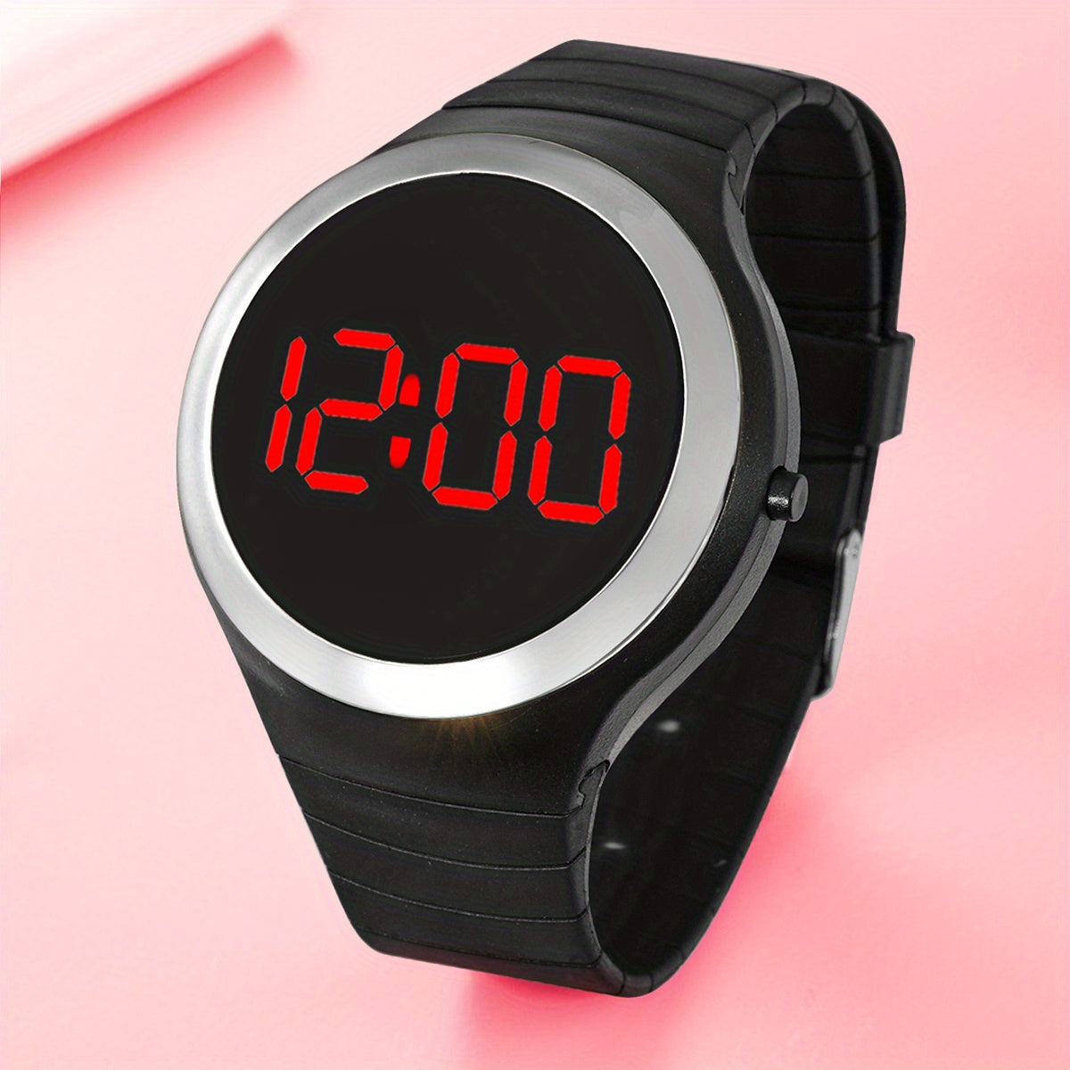 Round Red Light LED Student's Electronic Sports Watch
