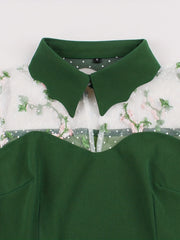 Floral Print Long Sleeve Lapel Dress for Party & Banquet