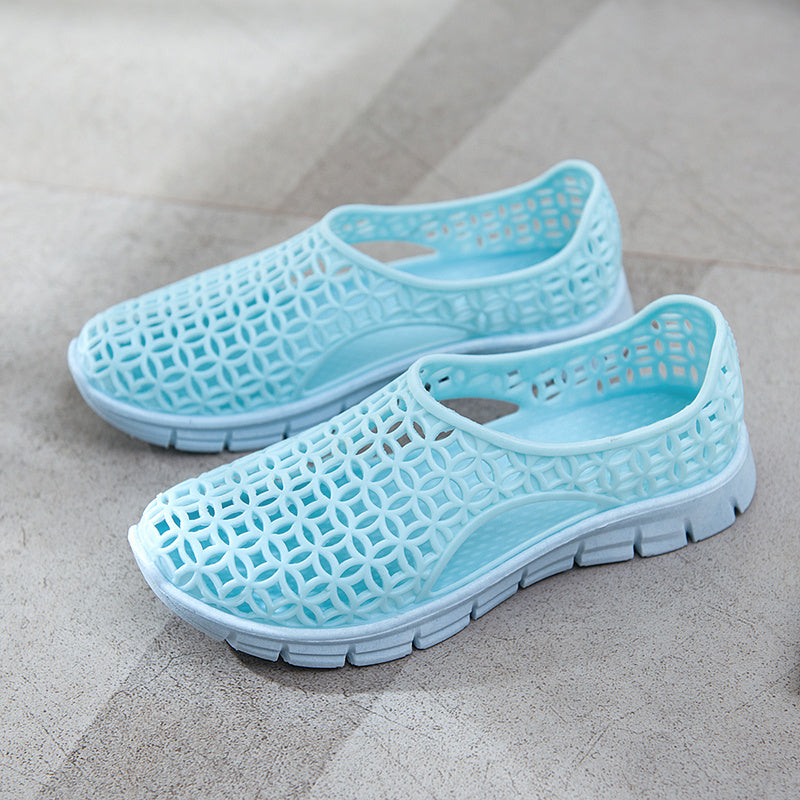 Women's Low Wedge Sandals Hollow Non Slip Beach Shoes