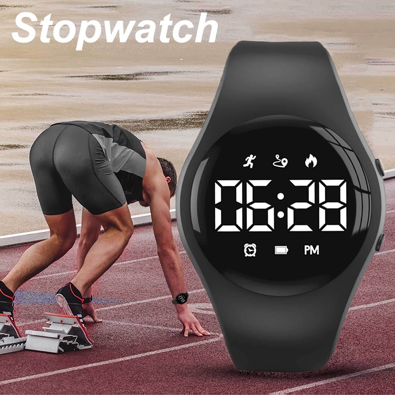 Girls Fashionable Multifunctional Sports Watch Set USB Charging Rechargeable