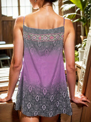 Floral Print Cami Dress Ethnic Style Sleeveless Dress For Spring & Summer