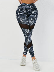 Camouflage Mesh High Waist Yoga Pants Breathable Leggings