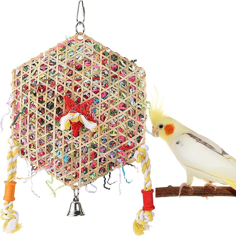 Parrot Toy Bird Toy Bamboo Braided Gnawing Pulling Toy
