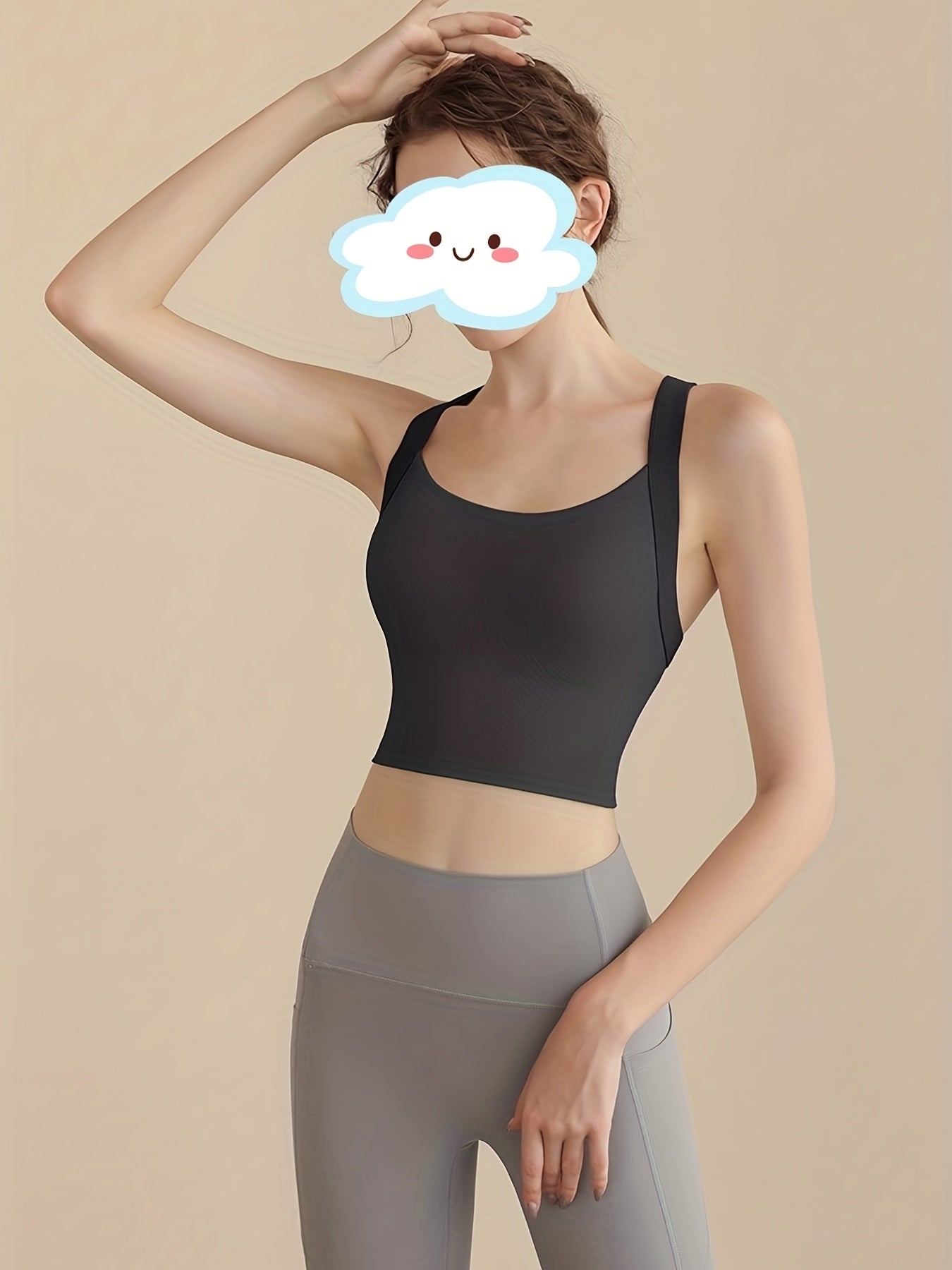 Stretchy Tank Top Criss Cross Back Yoga Fitness Sports Bra