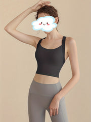 Stretchy Tank Top Criss Cross Back Yoga Fitness Sports Bra