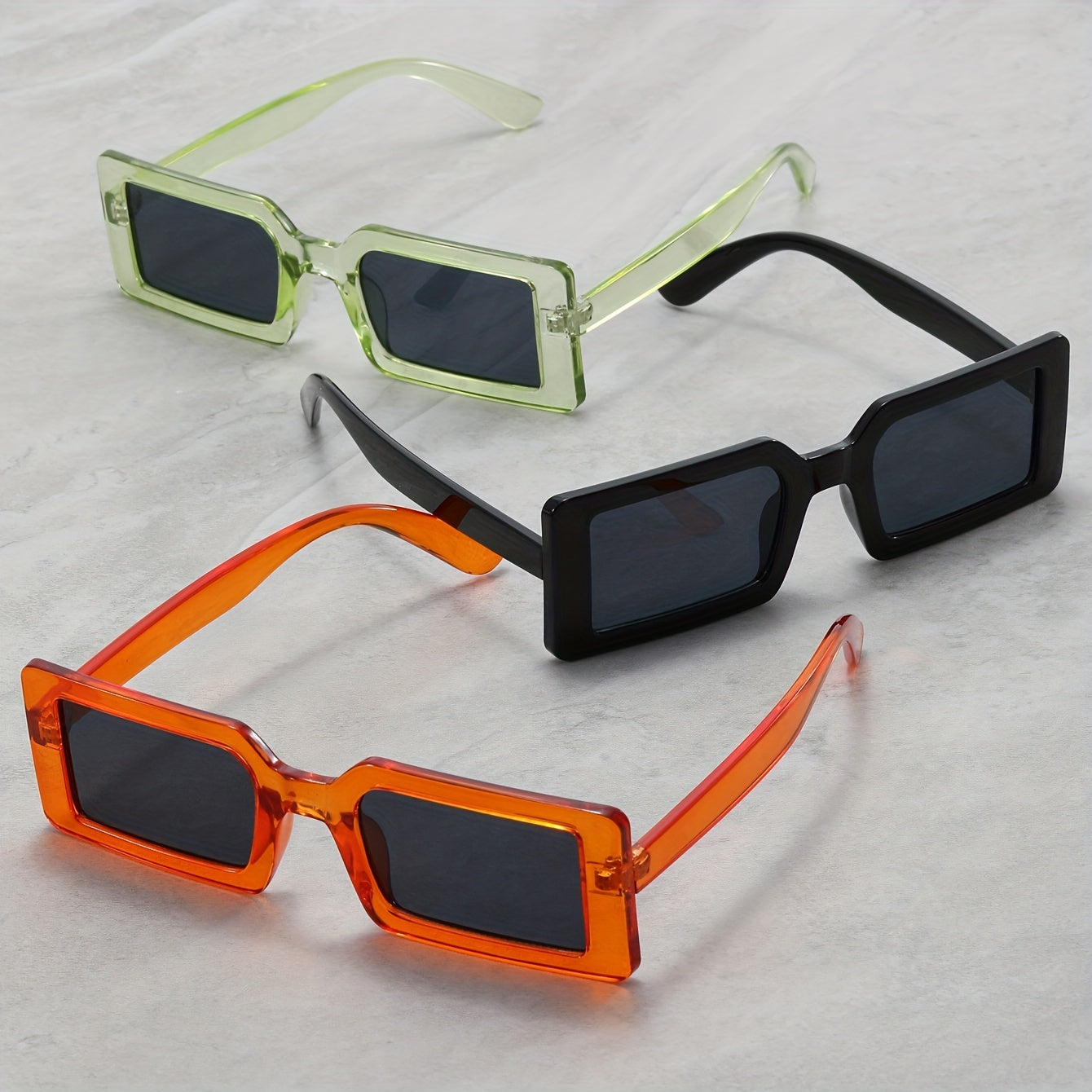 3pairs Square Hip hop Style Sunglasses Decorative Accessories