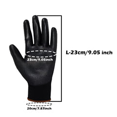 12pairs Nylon PU Full Palm Coated Work Gloves Picking Gardening