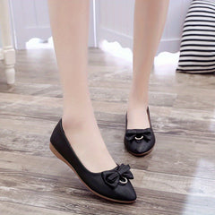 Women's Bow Knot Loafers Pointed Toe Slip On Flats