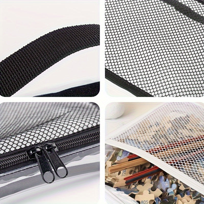 Zippered PVC Organizer Bag with Mesh Insert for Makeup & Beauty Storage
