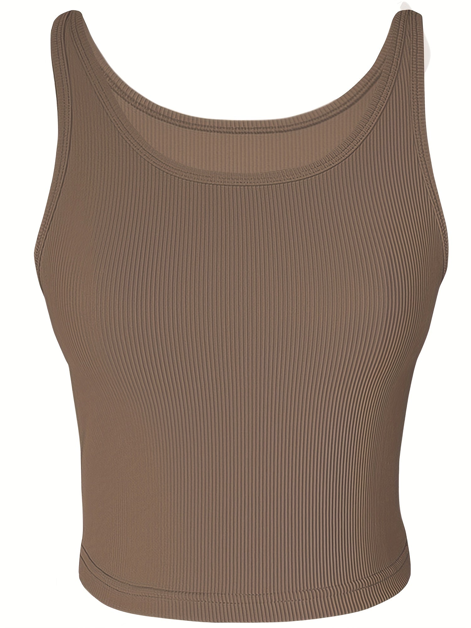 Solid Tank Top Casual Crew Neck Summer Sleeveless Top Women's Clothing