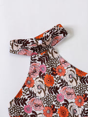 Floral Print Spaghetti Strap Romper Toddler Girls Jumpsuit