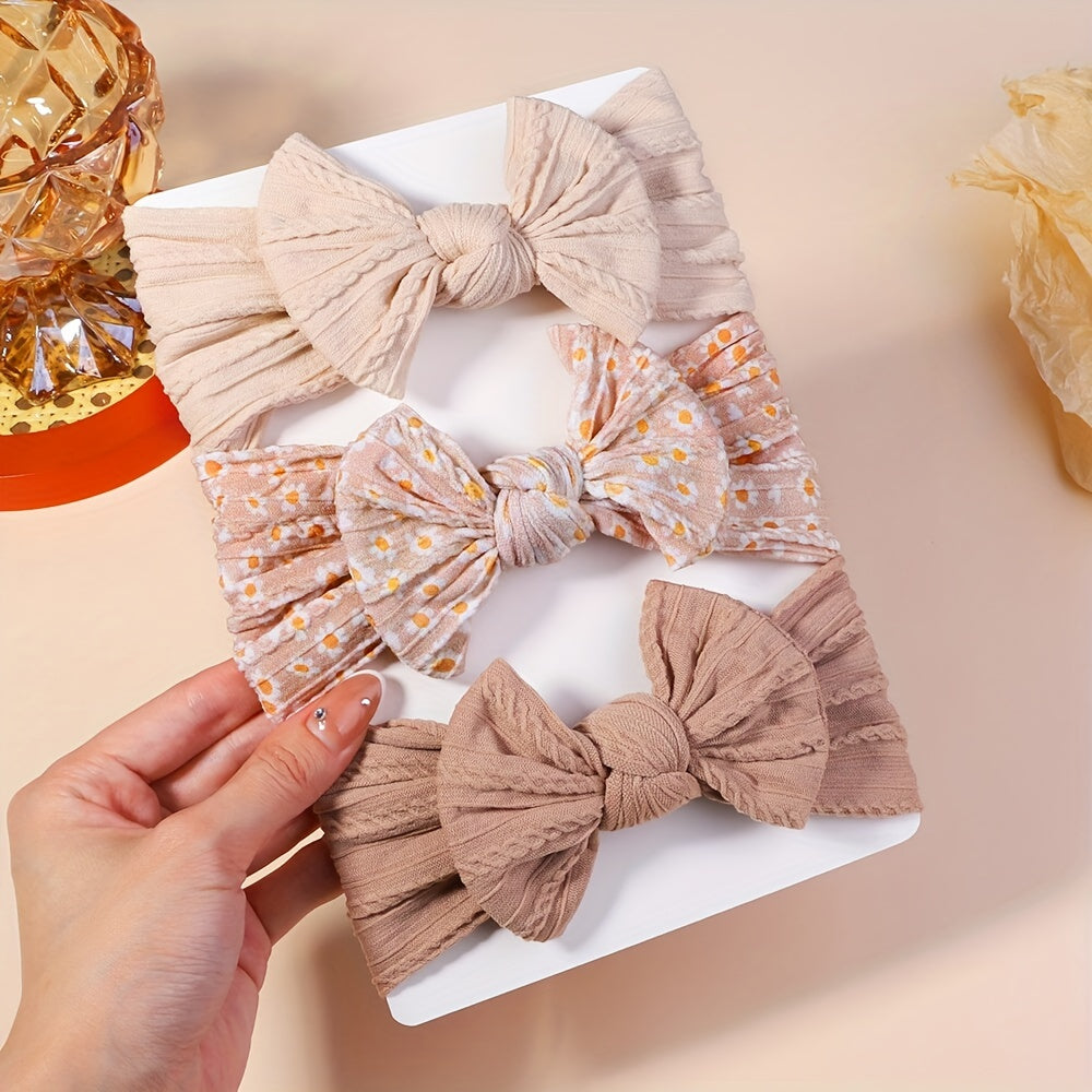 3pcs Baby Girls Bowknot Floral Headband Hair Band Hair Accessories