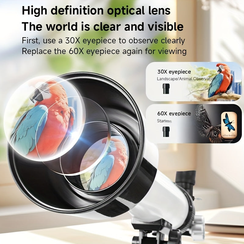 SCIENCEHORSE Telescope with Binoculars 30 60x Magnification Manual Focus
