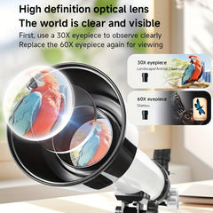 SCIENCEHORSE Telescope with Binoculars 30 60x Magnification Manual Focus