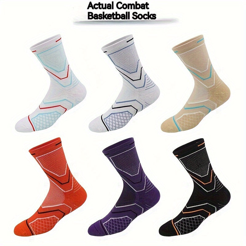 Thick Basketball Socks, Sweat Absorbent, Breathable, Mid Calf, 1 Pair