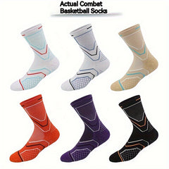 Thick Basketball Socks, Sweat Absorbent, Breathable, Mid Calf, 1 Pair
