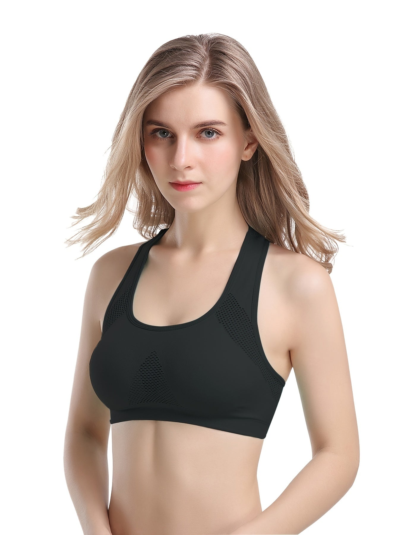 Mesh Hole Sports Bra Cut Out Shockproof Intimates Bra