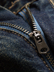 Men's Distressed Slim Fit Ripped Jeans Straight Leg Denim Pants