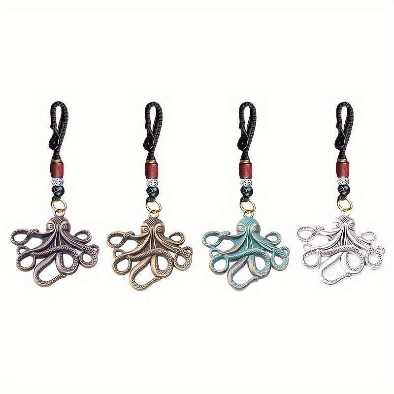 Vintage Alloy Octopus Keychain Pendant Gift For Men Women