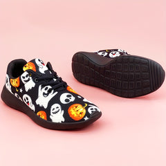 Halloween Pumpkin Ghost Print Soft Comfortable Sneakers