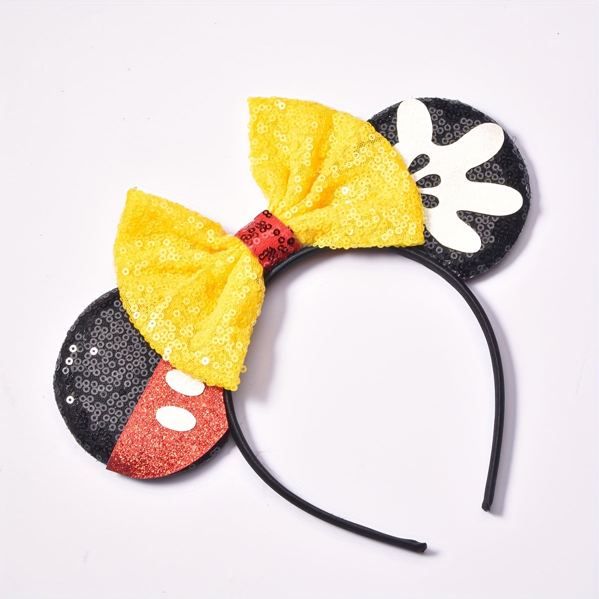 Sequin Bow Mouse Ear Headband Hair Accessories for Parties Girls Gift