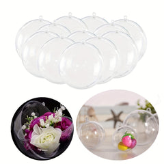 DIY Plastic Christmas Decorations Tree Balls - 12pcs Clear Ornaments Balls