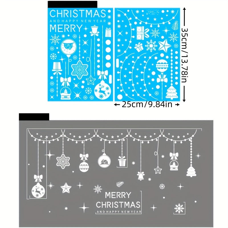 Christmas Window Clings Santa Reindeer Snowman Snowflakes Stickers