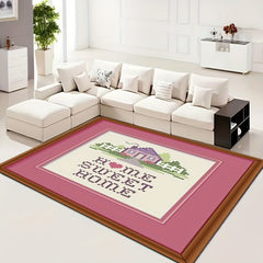 Love Heart Motif Rug English Letter Doormat Washable Living Room Carpet