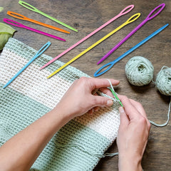 30pcs Large Eye Plastic Needles 6 8 14 Plastic Weaving Needles Yarn Learning