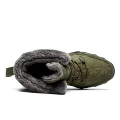 EXSHERO Men's Snow Boots Warm Fleece Outdoor Winter Shoes