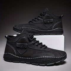 Men Stitch Pointed Leather Boots Formal Dress Shoes For Party Office Wedding