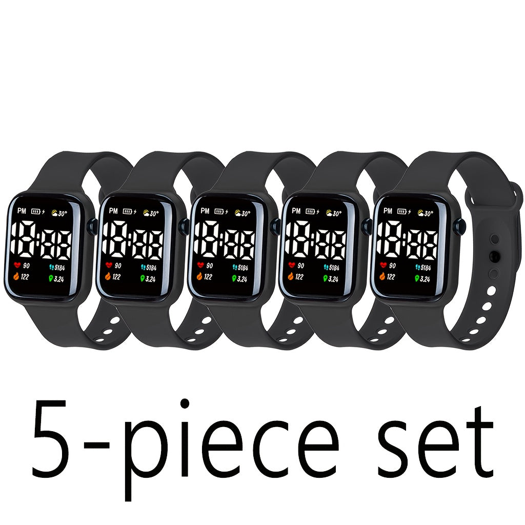 LED Square Watches Sporty Bohemian Style Digital Display Pink