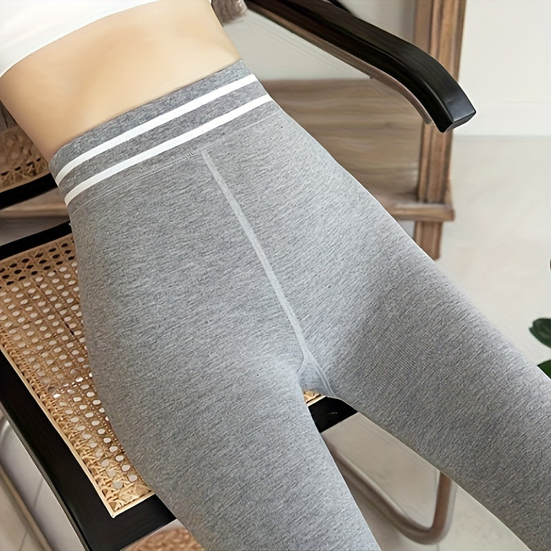 High Waist Slim Sports Leggings Solid Tights Women's Stockings