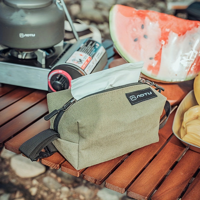 Outdoor Camping Tissue Storage Box & Canvas Storage Bag