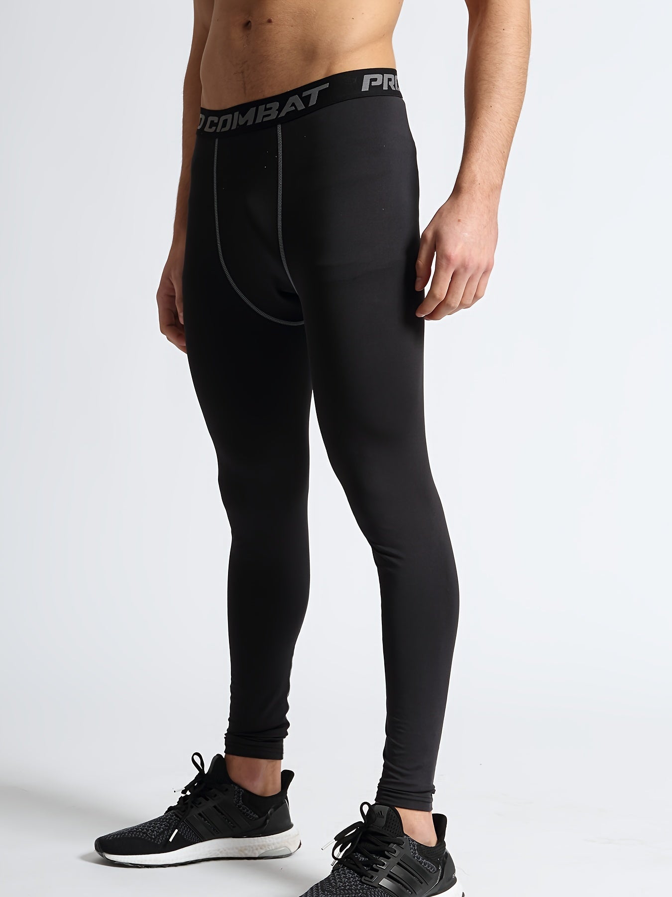 Men's Alphabets Pattern Compression Pants for Fitness