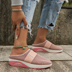 Women's Mesh Mules Sneakers Air Cushion Slip On Shoes