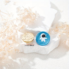 Fire Lacquer Brass Relief Seal Astronaut Pattern for Gift & Wine Packaging