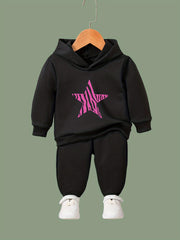Kid's Cartoon Pentagram Outfit Hoodie & Pants Set