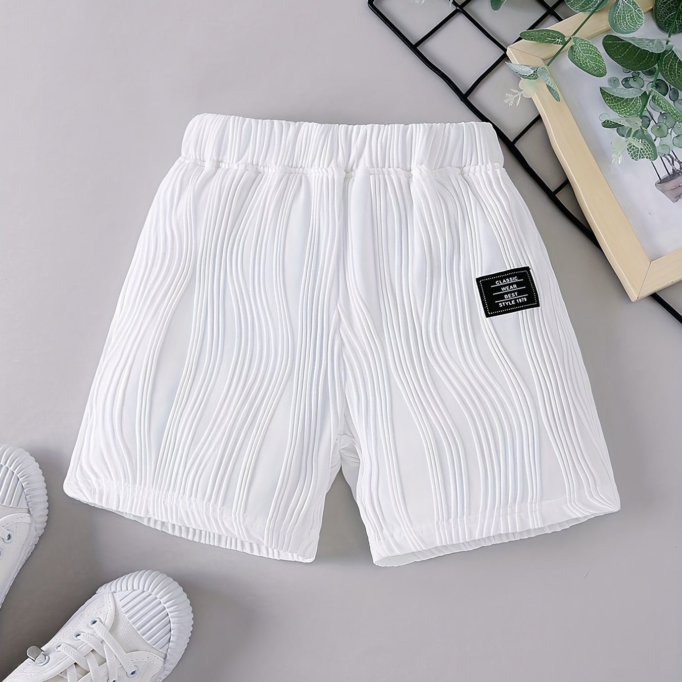 Boys Textured Comfortable Creative Shorts for Summer