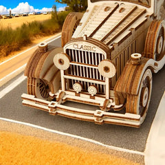 3D Wooden Mechanical Vintage Car & Motorcycle Puzzle Set