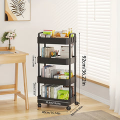Sofa Storage Rack with Armrests & Wheels