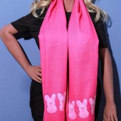 Rose Red Rabbit Print Tassel Scarf Breathable Sunproof Shawl