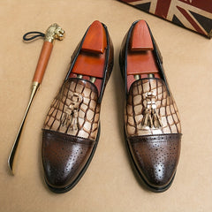 Men's Brogue Tassel Loafer Shoes Slip On Non-slip Casual Shoes