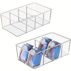 Clear Plastic Food Storage Bin for Pantry Fridge Cabinet