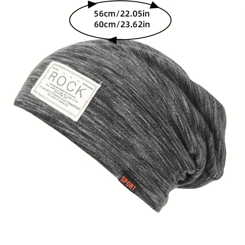 Casual Slouchy Baggy Beanie Hat Patch Elastic Warm Skull Cap