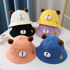 Baby Boys Bear Fisherman's Hat Sunscreen Bucket Cap Outdoor Hiking