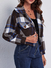 Casual Plaid Long Sleeve Jacket for Women