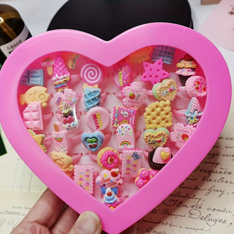 Heart Shaped Food Princess Ring for Girls