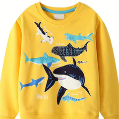 Luminous Shark Print Boys T Shirt Lightweight Tee