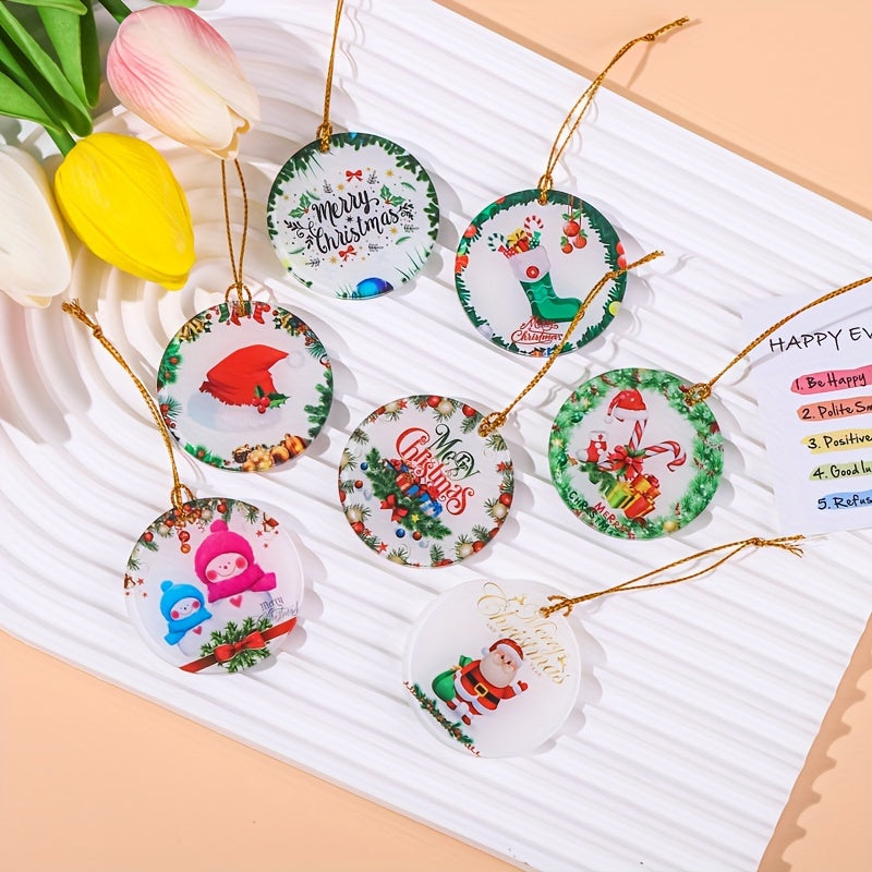 Christmas Decorations Santa Claus Snowman Deer Pendants